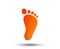 Child footprint sign icon. Barefoot .