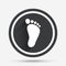 Child footprint sign icon. Barefoot .