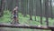 Child in Forest Walking Tree Log Kid Playing Camping Adventure Girl Outdoor Wood