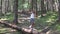 Child in Forest Walking Tree Log Kid Playing Camping Adventure Girl Outdoor Wood