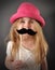 Child with Fun Mustache Disguise