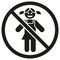 Child girl gender prohibited pictogram icon