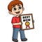 Child Giving an Award Cartoon Colored Clipart
