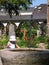 Child in the graveyard of St Peters church in Salzburg in Austria