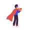 Child in Halloween party costume. Kid in holiday mask, cloak cape. Disguised boy holding pumpkin lantern in hands