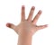 Child hand on white background