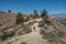 Child hiker walks up to Saddle Rock in Wenatchee, Washington