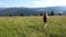 Child Hiking in Mountains Trails, Kid Walking at Camping in Alpine, Teenager Girl Hiker Traveling in Summer Trip Vacation