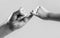 Child hook little finger together. Little finger of the two hands hold together. Show friendship and forgiveness