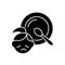 Child hunger black glyph icon