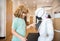 child interact with cyborg artificial intelligence, communication