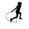 A child jumping rope body silhouette vector