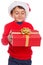 Child kid Christmas gift present Santa Claus surprise o