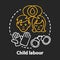 Child labour chalk concept icon. Children exploitation labor idea. Illegal child work and employment. Kids abuse