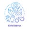 Child labour concept icon. Children exploitation labor idea thin line illustration. Illegal child work and employment