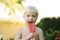 Child Licking Strawberry Fruit Popsicle