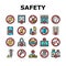 Child Life Safety Collection Icons Set Vector