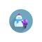 child make a snowman colorful icon with long shadow. snowman flat icon