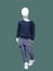 Child mannequin dressed sweater and trousers.