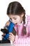 Child with microscope