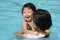 Child and Mother in Swimming Pool