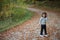 Child outdoor in forest