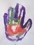 Child painted hand