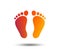 Child pair of footprint sign icon. Barefoot .