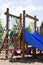 Child on play structure