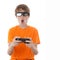 Child playing 3d video game