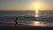 Child Playing on Beach, Kid Running in Sea Waves, Girl Walking in Sunset