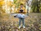 child playing with a drone