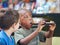 Child playing flute in music school