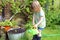 Child playing with hose pipe