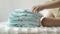 Child plays with baby diapers in a pile, baby, background, diaper
