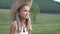 Child Portrait on Pasture, Farmer Girl and Grazing Sheep, Kid Shepherd in Field