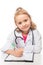 Child preschooler in doctor costume