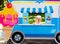 Child pretends to sell ice cream from an ice cream van