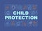 Child protection from abuse word concepts banner