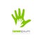 Child protection green vector icon