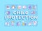Child protection word concepts banner
