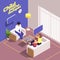 Child Psychotherapist Isometric Composition