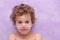 Child purple background