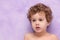 Child purple background