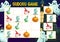 Child puzzles book page, Halloween sudoku game