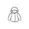 Child rain coat hand drawn outline doodle icon.