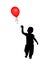 Child reaching for red balloon