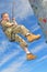 Child on rock climbing wall