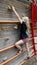 Child on Rock Climbing Wall.