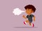 Child Running and fussing from Exhaustion Vector Illustration